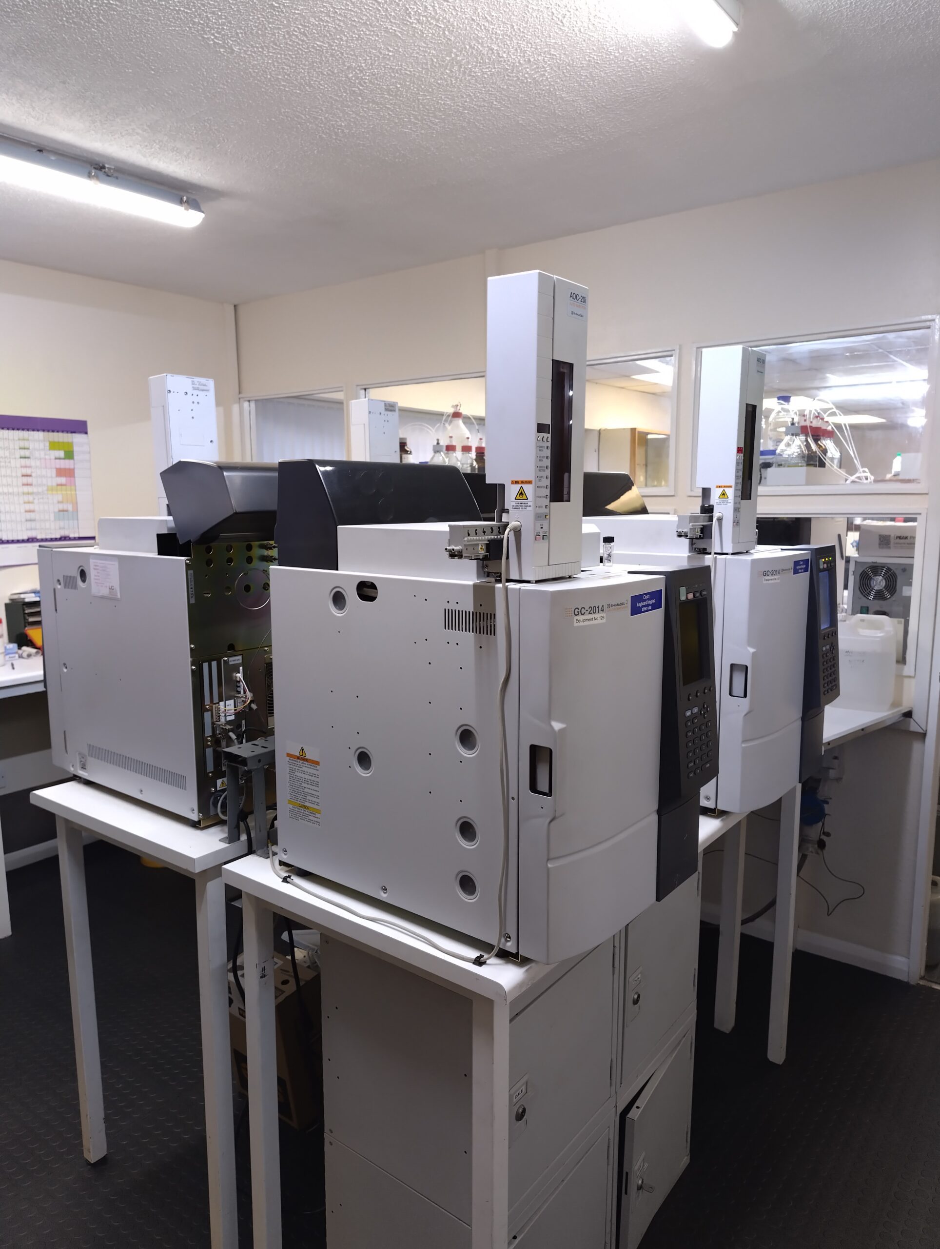 Gas Chromatographs in Witton QC Laboratory